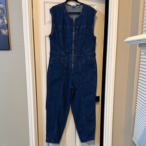 Universal Thread Dark Blue Denim Jumpsuit